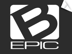 Large B-Epic Logo Decal - White (~11" H x ~12 W)