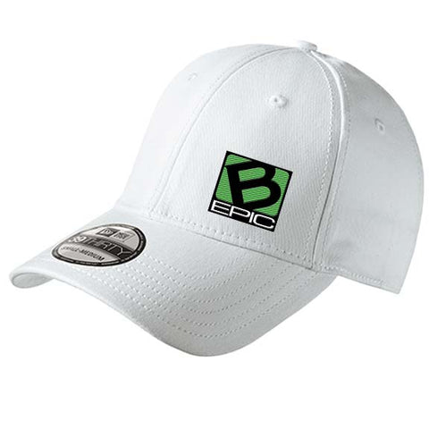 New Era Structured Stretch Cotton Cap with B-Epic Patch - White