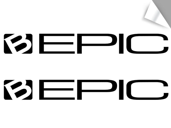 2-Pack B-Epic Logo Decal - Black (~2.5" H x ~20 W)