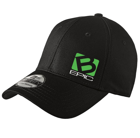 New Era Structured Stretch Cotton Cap with B-Epic Patch - Black